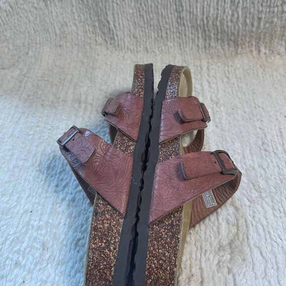 Viking Terracotta leather Embossed loop toe straps sandals EUR SZ38 - Picture 7 of 10